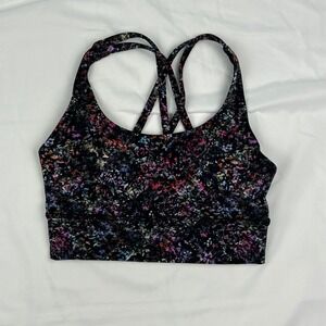 Lululemon Free To Be Serene Bra High Neck Long Line Floral Multi Color Size 4
